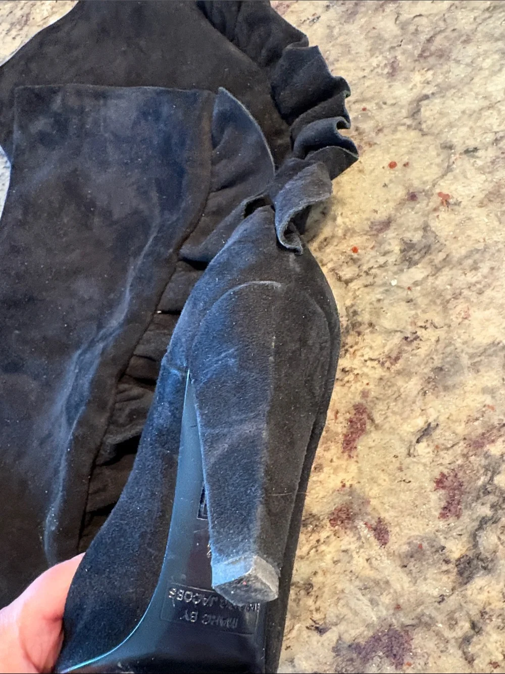 Marc by Marc Jacobs Black Suede Over-the-Knee Pointed Boots